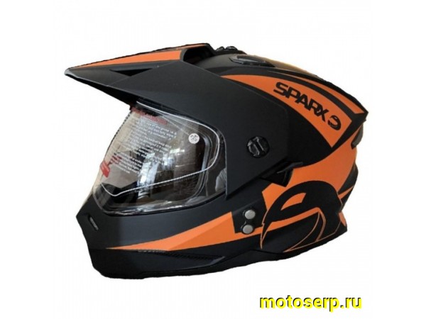 Купить  Шлем Кросс SPARX dual sport (мотард) Matador (JK802) оранжевый матовый р-р 2XL (шт) (CK купить с доставкой по Москве и России, цена, технические характеристики, комплектация фото  - motoserp.ru