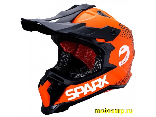 Купить  Шлем Кросс SPARX Raptor (JH-601) оранжевый/черный р-р 2XL (шт) (CK купить с доставкой по Москве и России, цена, технические характеристики, комплектация фото  - motoserp.ru
