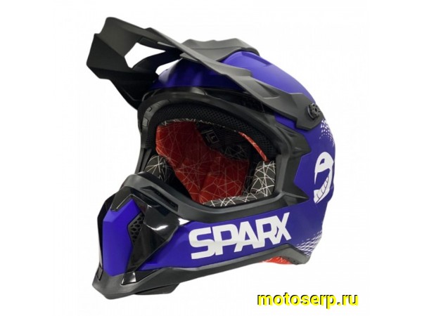 Купить  Шлем Кросс SPARX Raptor (JH-601) синий/черный р-р XL (шт) (CK купить с доставкой по Москве и России, цена, технические характеристики, комплектация фото  - motoserp.ru