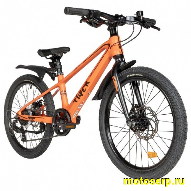 Купить  20" скоростной NOVATRACK TIGER оранжевый (НОВАТРЕК ТИГР) 20"; 6ск; рама-магний; тормоз-Disk (шт) (ART (M купить с доставкой по Москве и России, цена, технические характеристики, комплектация фото  - motoserp.ru