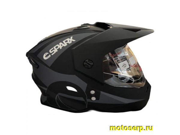 Купить  Шлем Кросс SPARX dual sport (мотард) Matador (JK802) черный/серый матовый р-р S (шт) (CK купить с доставкой по Москве и России, цена, технические характеристики, комплектация фото  - motoserp.ru