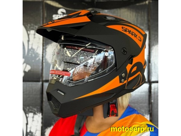 Купить  Шлем Кросс SPARX dual sport (мотард) Matador (JK802) оранжевый матовый р-р M (шт) (CK купить с доставкой по Москве и России, цена, технические характеристики, комплектация фото  - motoserp.ru