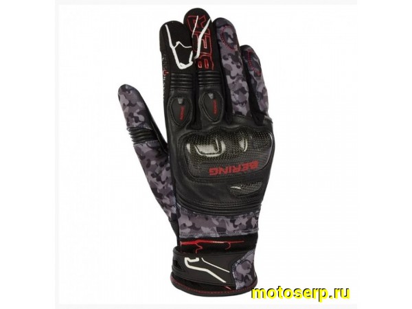 Купить  Перчатки (кожа) Bering CORTEX Black/Camo T9 (M) (пар) (BGE425-T9 купить с доставкой по Москве и России, цена, технические характеристики, комплектация фото  - motoserp.ru