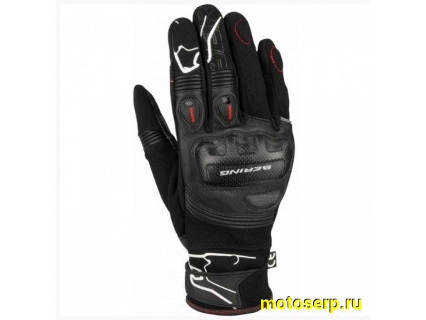 Купить  Перчатки (кожа) Bering CORTEX Black/Wite T9 (M) (пар) (BGE429-T9 купить с доставкой по Москве и России, цена, технические характеристики, комплектация фото  - motoserp.ru