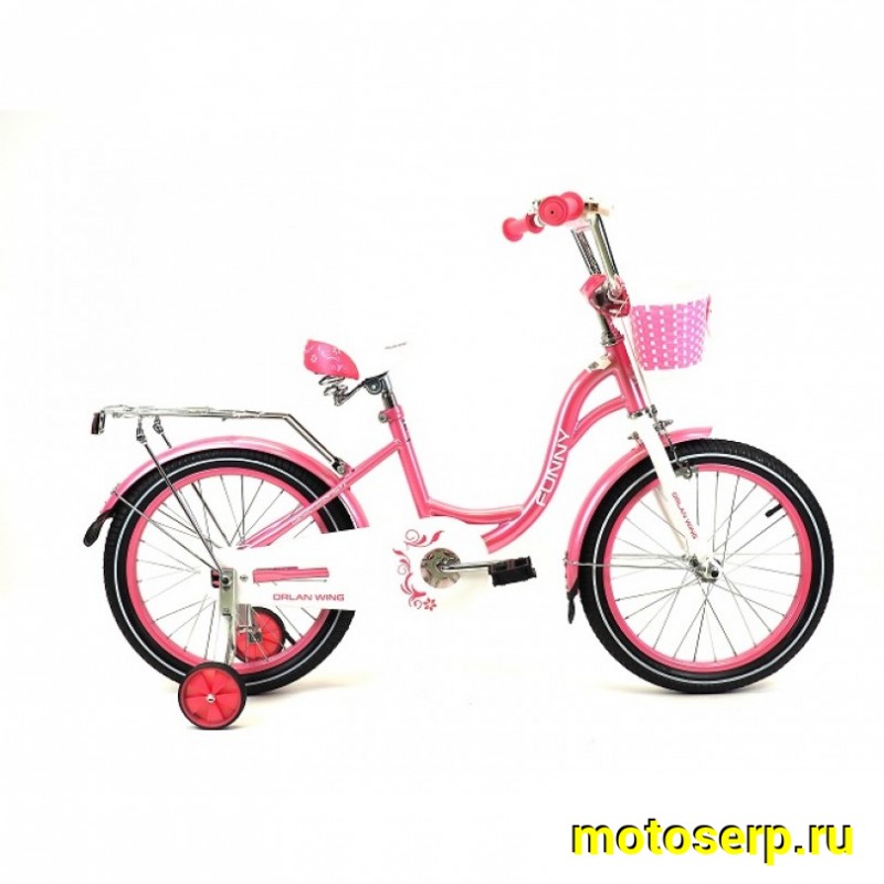 Купить  18" ORLAN WING FUNNY розовый (Орлан Винг Фунни) 18"; 1ск; рама-сталь; тормоз-V-brake (шт) (ART купить с доставкой по Москве и России, цена, технические характеристики, комплектация фото  - motoserp.ru