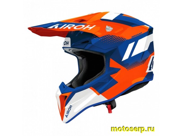 Купить  Шлем Кросс AIROH WRAAAP VISION ORANGE/BLUE GLOSS (M) (шт) (AIROH WRAV32-M купить с доставкой по Москве и России, цена, технические характеристики, комплектация фото  - motoserp.ru