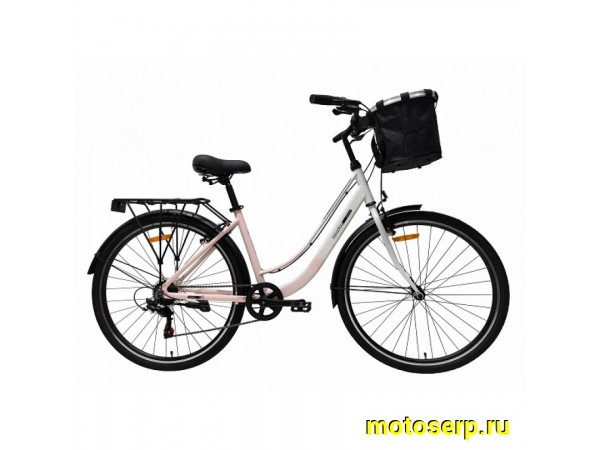 Купить  28" TECH TEAM MEADOW бело-розовый (17&rdquo;) (ТЕЧ ТИМ МЕАДОВ) 28&rdquo;; 7ск; рама-алюминий; тормоз-V-Brake (шт) (ART1 купить с доставкой по Москве и России, цена, технические характеристики, комплектация фото  - motoserp.ru