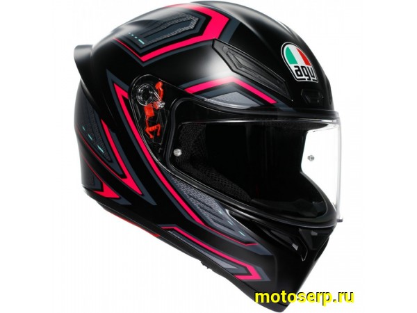 Купить  Шлем закрытый интеграл AGV K1 S E2206 Sling Matt Black/Pink (XXL) (шт) (AGV 2118394001-063-XXL купить с доставкой по Москве и России, цена, технические характеристики, комплектация фото  - motoserp.ru