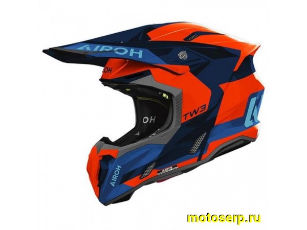 Купить  Шлем Кросс AIROH TWIST 3.0 FANCY Orange/Blue Gloss (XXL) (шт) (AIM TW3F18-XXL купить с доставкой по Москве и России, цена, технические характеристики, комплектация фото  - motoserp.ru