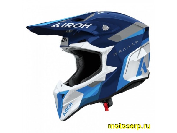 Купить  Шлем Кросс AIROH WRAAAP CONQUER Blue Glossy (M) (шт) (AIROH WRAC18-M купить с доставкой по Москве и России, цена, технические характеристики, комплектация фото  - motoserp.ru