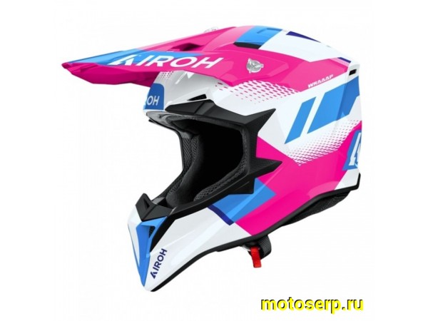 Купить  Шлем Кросс AIROH WRAAAP VISION Pink Glossy (S) (шт) (AIROH WRAV54-S купить с доставкой по Москве и России, цена, технические характеристики, комплектация фото  - motoserp.ru