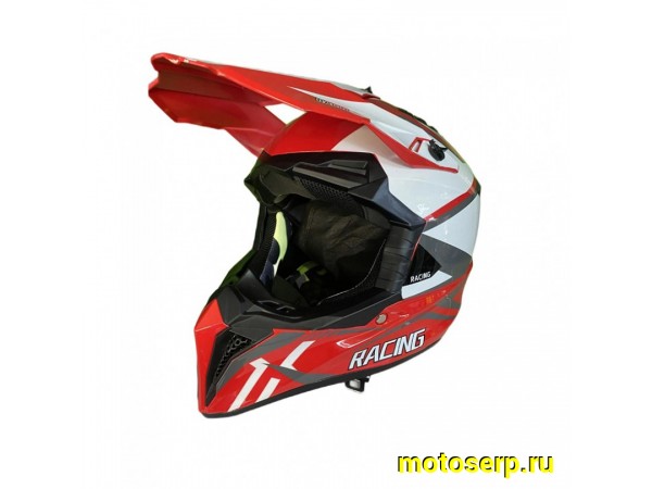Купить  Шлем Кросс MOTAX Glossy Red/White (G11) (L) (шт) (MOTAX купить с доставкой по Москве и России, цена, технические характеристики, комплектация фото  - motoserp.ru