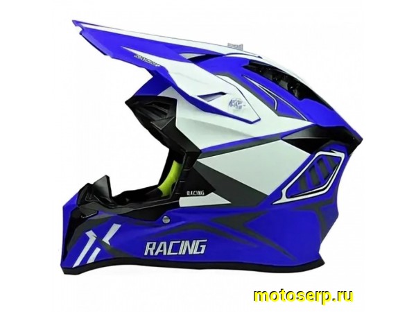 Купить  Шлем Кросс MOTAX 127 Matt Blue/White (G23) (L) (шт) (MOTAX купить с доставкой по Москве и России, цена, технические характеристики, комплектация фото  - motoserp.ru
