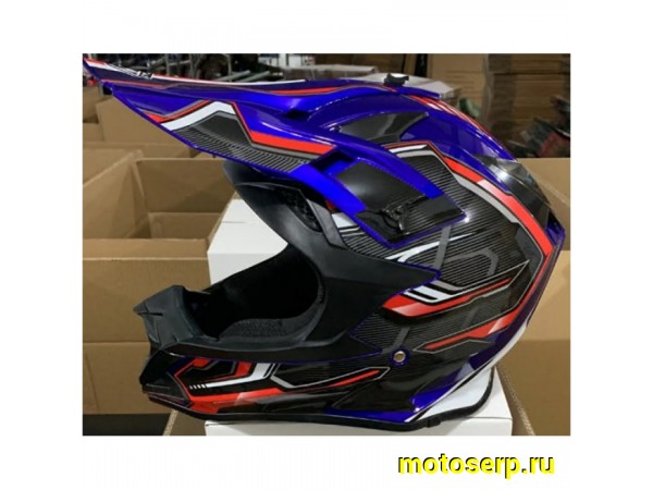 Купить  Шлем Кросс MOTAX WLT 166 Glossy Blue/Red (G9) (L) (шт) (MOTAX купить с доставкой по Москве и России, цена, технические характеристики, комплектация фото  - motoserp.ru