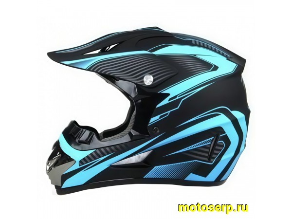 Купить  Шлем Кросс (Детский) MOTAX 125 Argos Matt Black/Blue (G21) (L) (шт) (MOTAX купить с доставкой по Москве и России, цена, технические характеристики, комплектация фото  - motoserp.ru