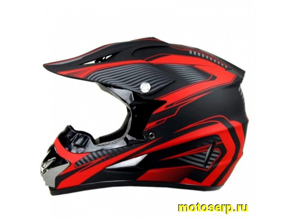 Купить  Шлем Кросс (Детский) MOTAX 125 Argos Matt Black/Red (G20) (S) (шт) (MOTAX купить с доставкой по Москве и России, цена, технические характеристики, комплектация фото  - motoserp.ru
