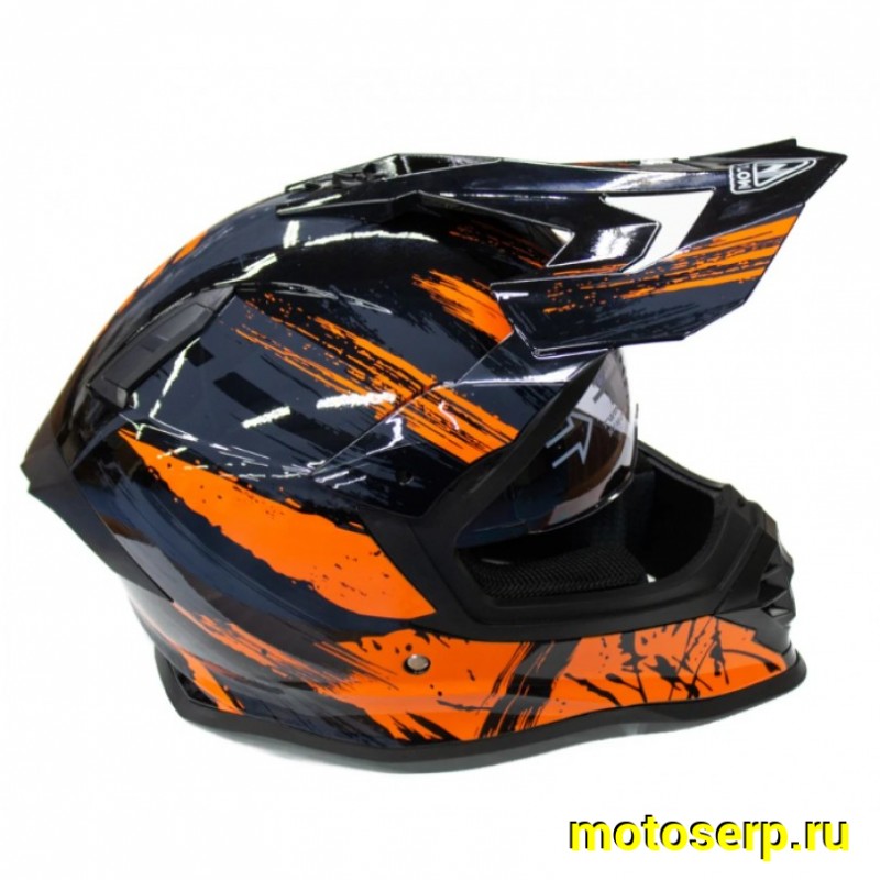 Купить  Шлем Кросс MOTAX HF-800 Glossy Black/Orange (G4) (M) (шт) (MOTAX купить с доставкой по Москве и России, цена, технические характеристики, комплектация фото  - motoserp.ru