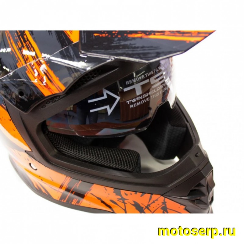 Купить  Шлем Кросс MOTAX HF-800 Glossy Black/Orange (G4) (M) (шт) (MOTAX купить с доставкой по Москве и России, цена, технические характеристики, комплектация фото  - motoserp.ru